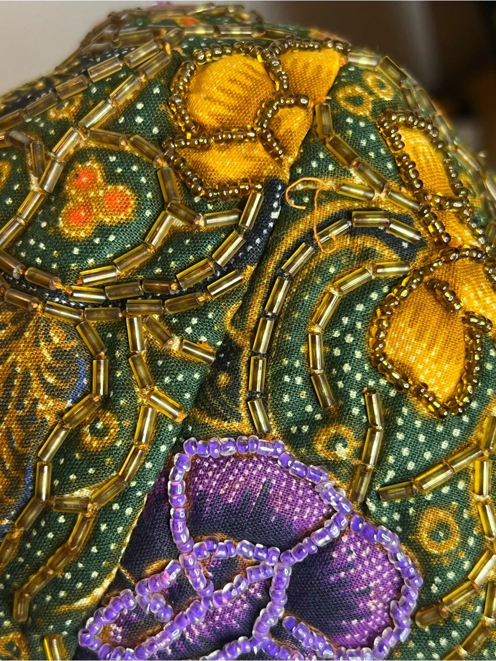 Vintage Fashion Fantasy Beaded Floral Butterfly Hat Art to Wear Festival Cap - Picture 5 of 8